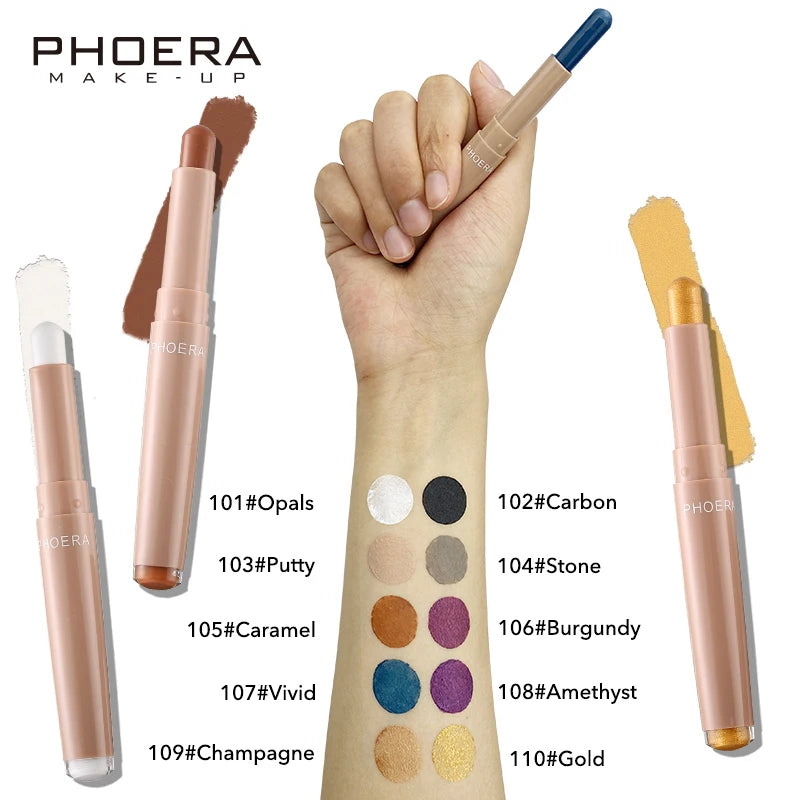 Crayon Ombre à Paupières PHOERA 10 Couleurs - My Charleshop