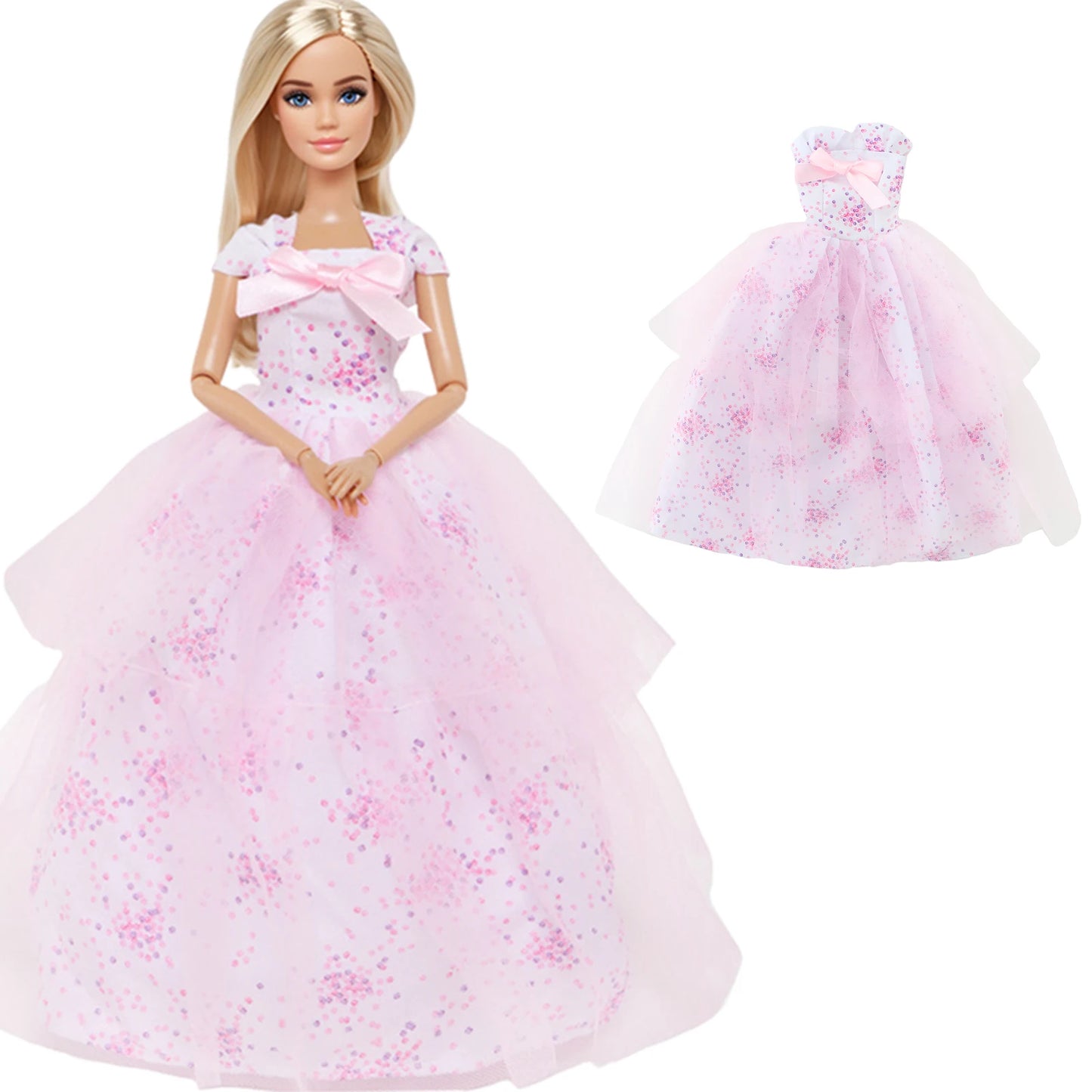 Pretty Doll Longuette Evening Dress For Barbie Doll Clothes Accessories,Toys For Girls,Birthday Present Christmas Gift