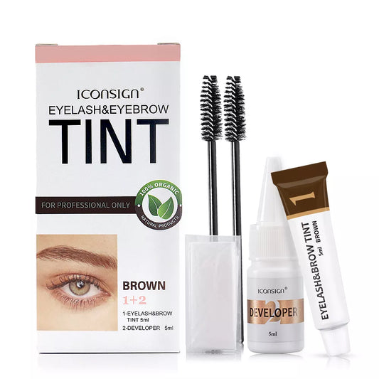 Kit de Teinture pour Cils et Sourcils ICONSIGN - Étanche, Teinture Rapide en 15 Minutes - My Charleshop